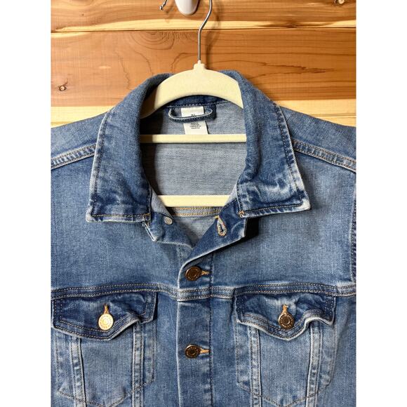 &Denim H&M Denim Blue Jean Cropped Vest Jacket Size S - Picture 2 of 8